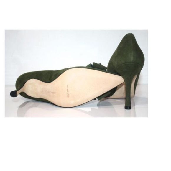 MANOLO BLAHNIK FOREST GREEN SUEDE PUMPS SIZE 9.5 - Picture 4 of 4